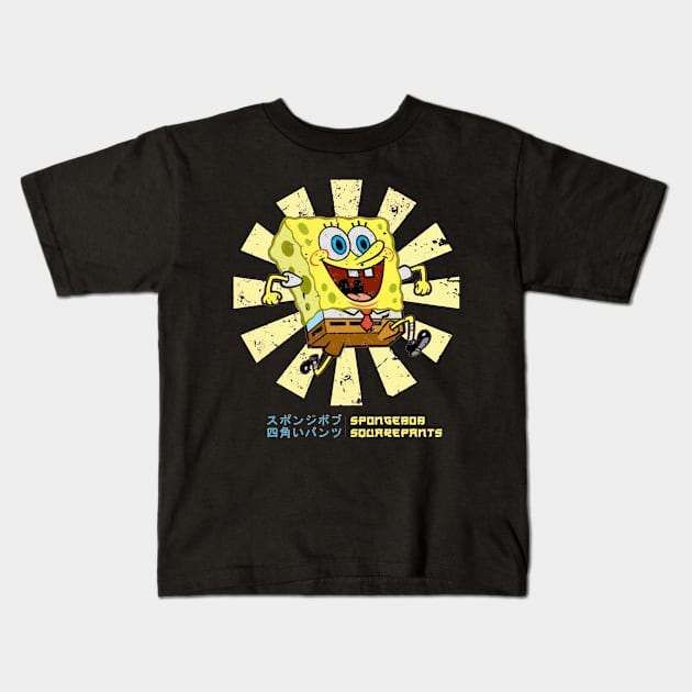 SpongeBob SquarePants Retro Japanese Kids T-Shirt by squids_art